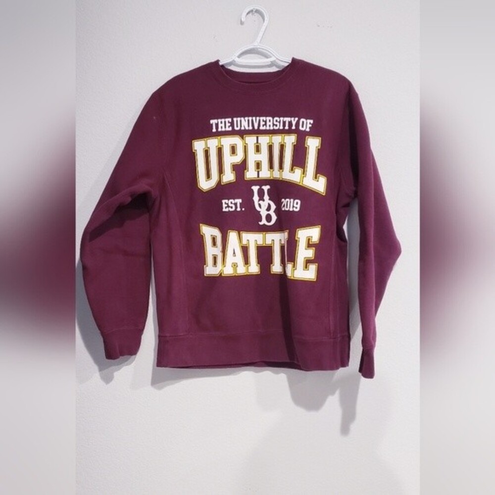 THE UNIVERSITY" MAROON CREW NECK SWEATER SIZE M